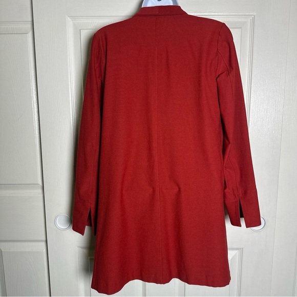 Eileen Fisher XXS Stretch Pockets Long Open Blazer Semi Structured Oversized - Picture 3 of 14